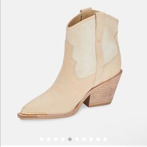 Dolce Vita Nashe Booties Size 7 Cream Western Boot - never worn, comes w/ box